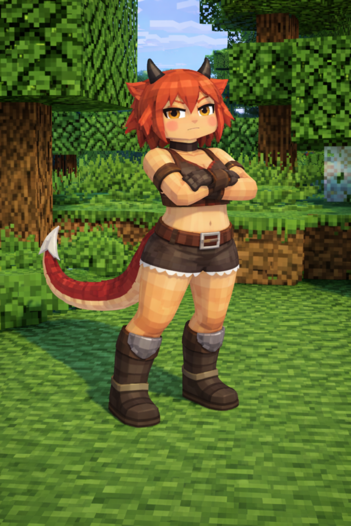Jenny Mod Kobold Girl Character in Minecraft