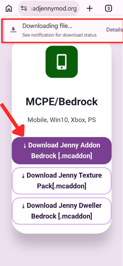 How to Install Jenny Mod on Mobile (Bedrock/MCPE) — Android & iOS Complete Guide 2 Step1 install the file