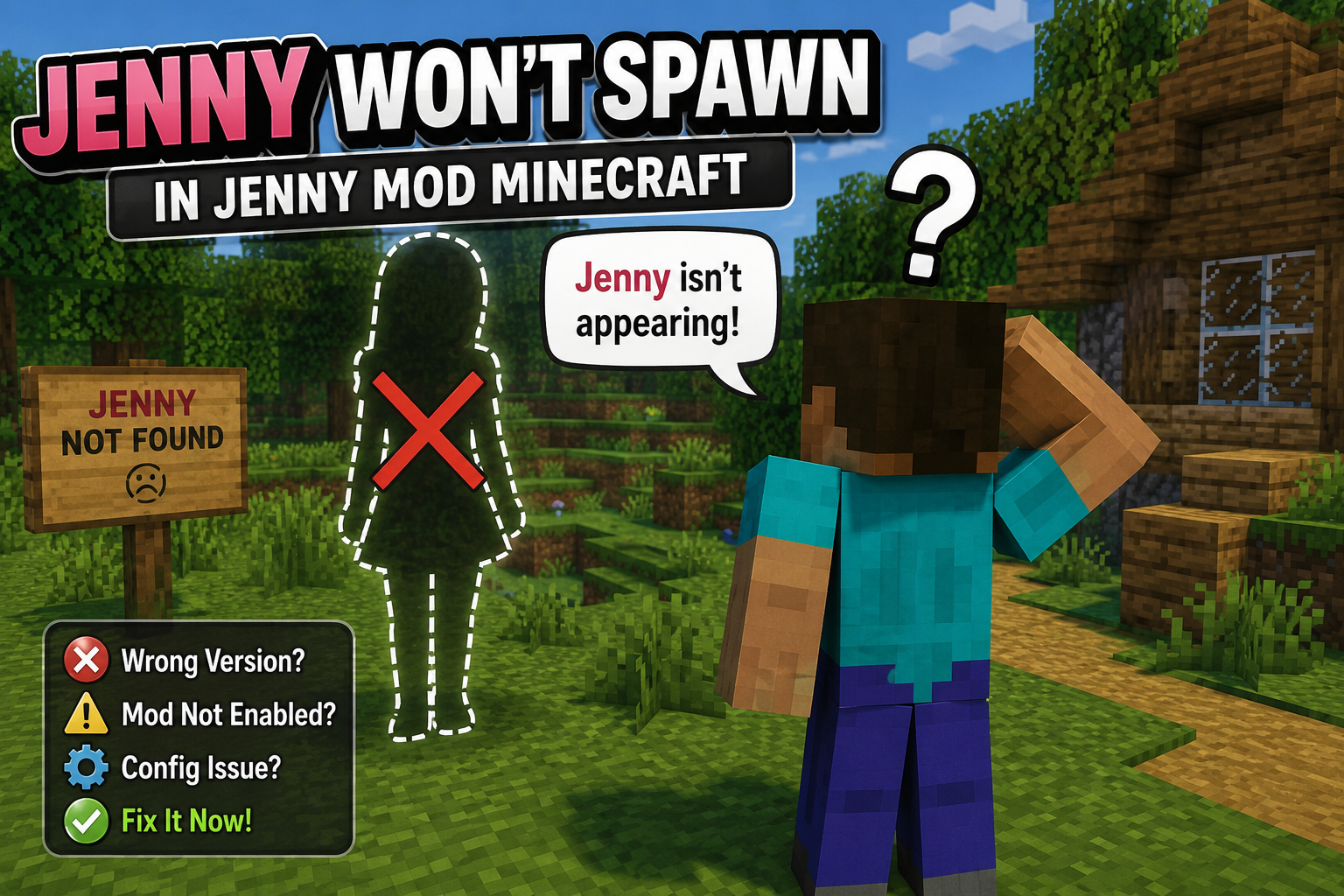 Jenny Mod Troubleshooting: Common Erros And fixes 2 jenny wont spawn in minecraft